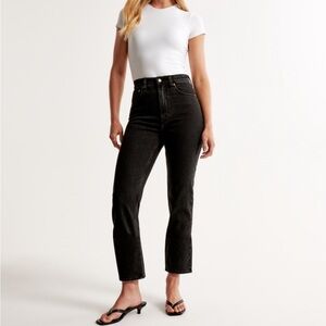 Abercrombie & Fitch Black Straight-Leg Jeans